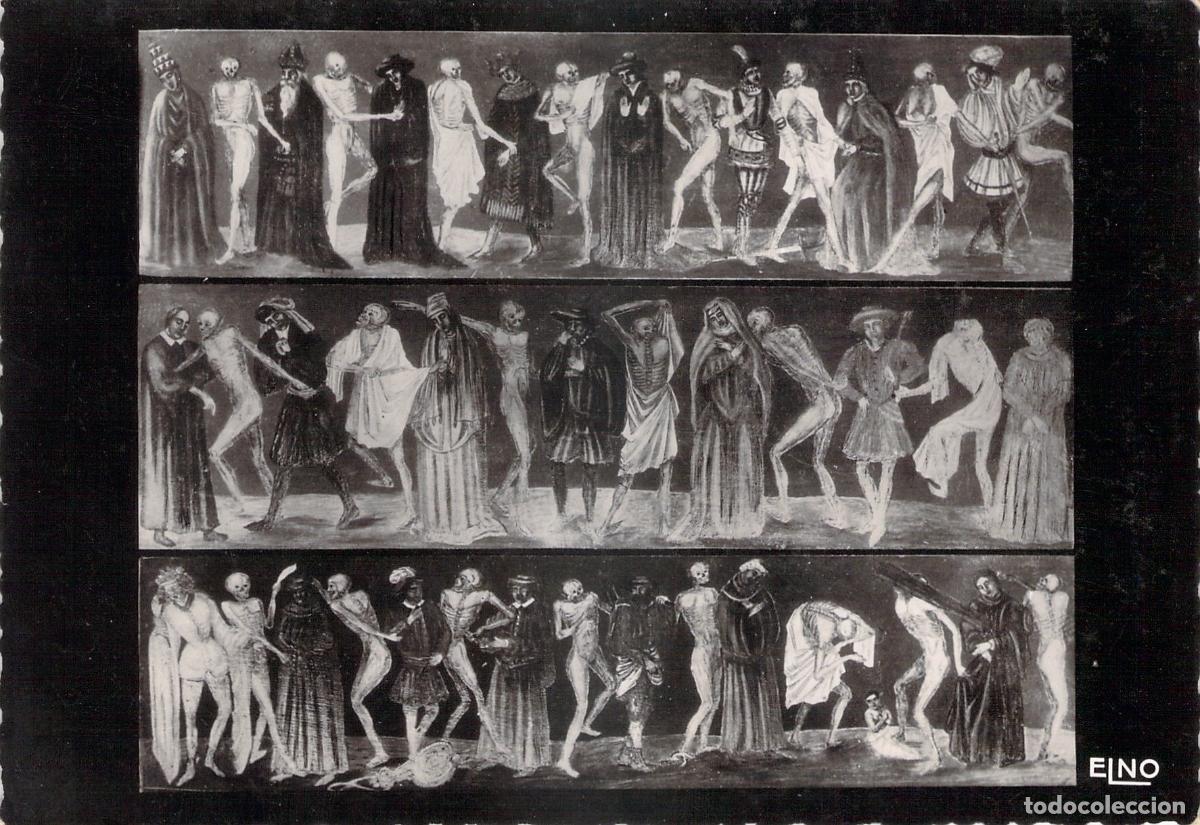 Cartes Postales: Postal de la Danse Macabre en la Abad&iacute;a de La Chaise-Dieu Francia