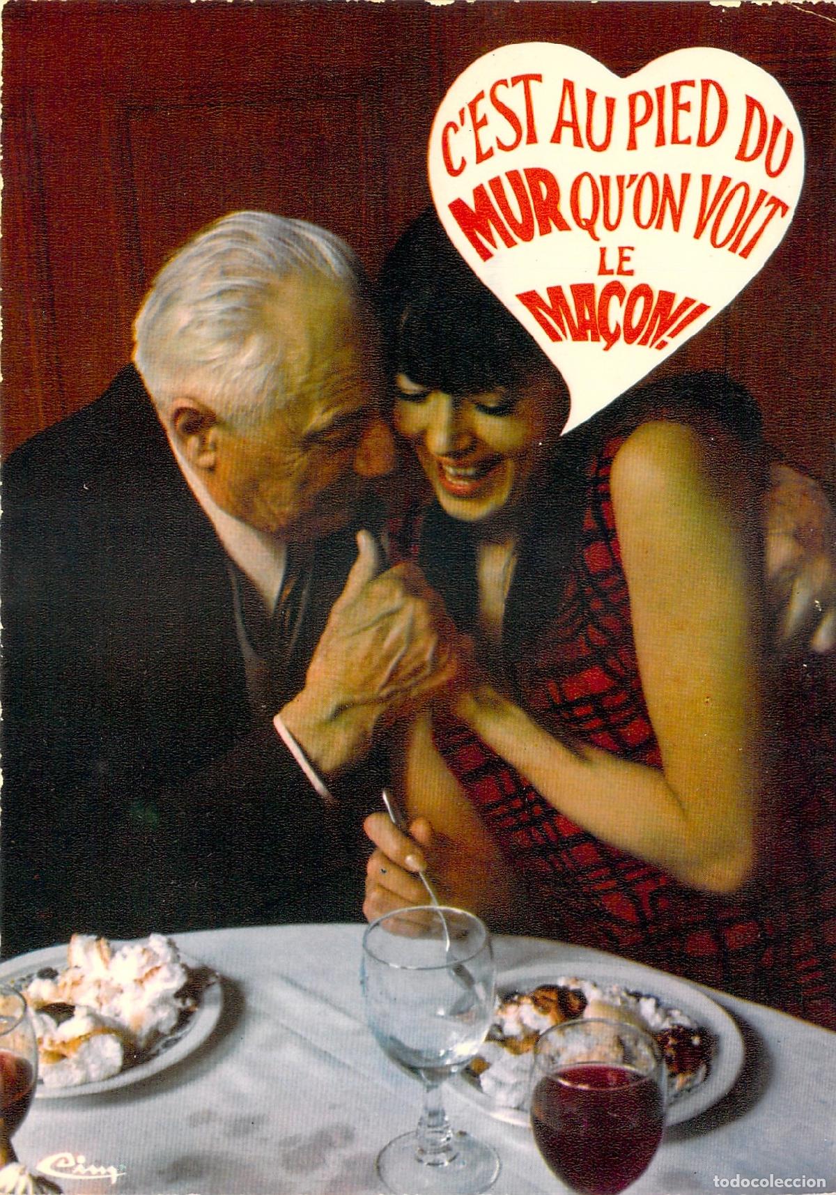 Cartes Postales: Postal de Humor sobre Vinos y Gastronom&iacute;a Les Gaulois