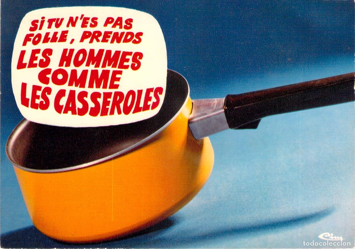 Cartes Postales: Postal Humor&iacute;stica Francesa Objets Bavards con Cazuela Amarilla