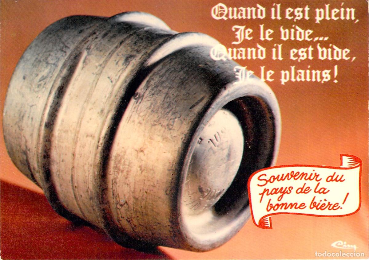 Cartes Postales: Postal de Humor con Barril de Cerveza y Texto Divertido