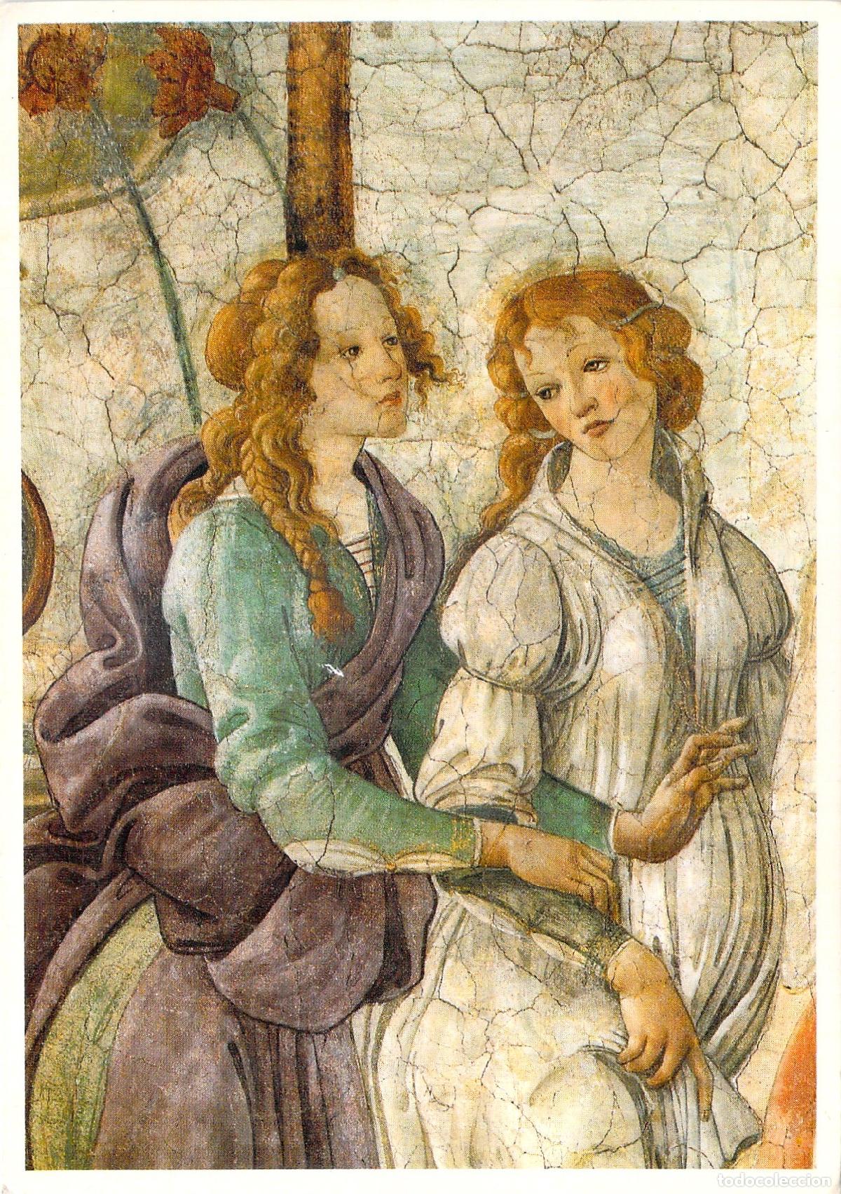 Cartoline: Postal Botticelli Venus y las Gracias Detalle del Fresco Museo del Louvre