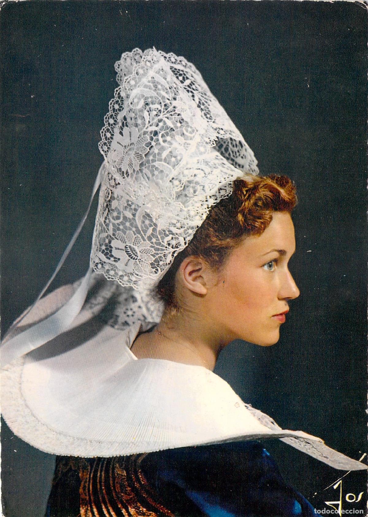 Postales: Postal de Mujer con Cofia Tradicional de Breta&ntilde;a, Rosporden, Francia