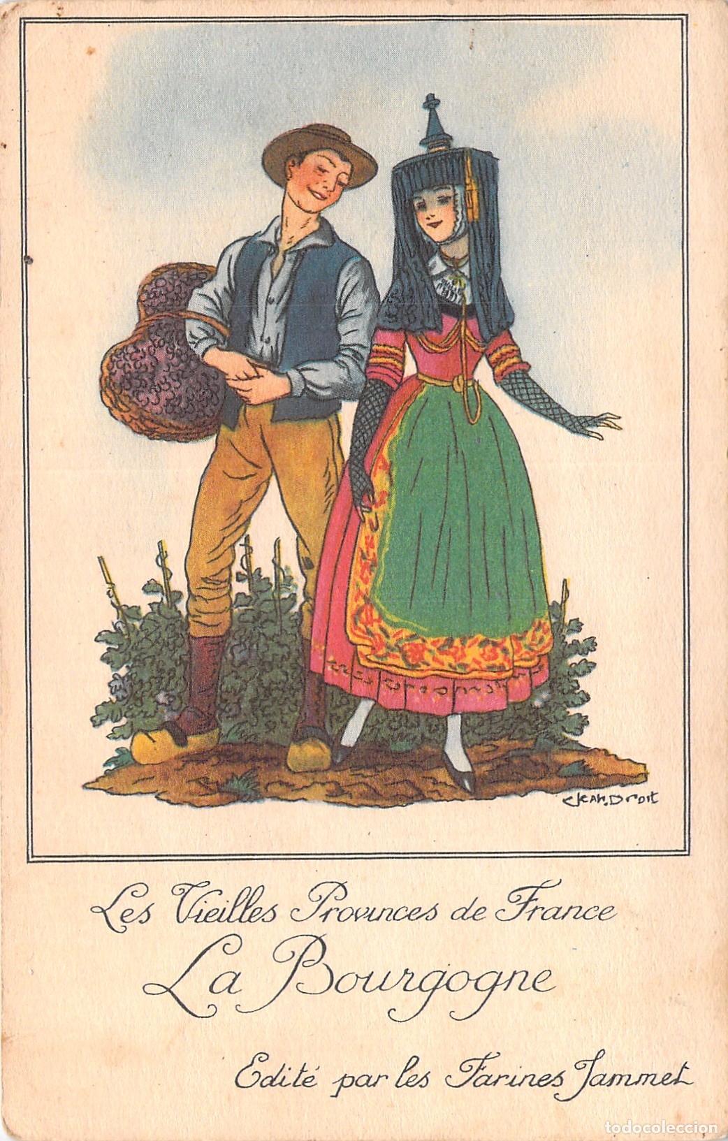 Postales: Postal Publicitaria Farines Jammet La Bourgogne Trajes T&iacute;picos Jean Droit