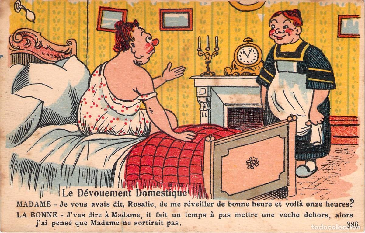Postales: Postal C&oacute;mica Francesa Le D&eacute;vouement Domestique Ilustrada