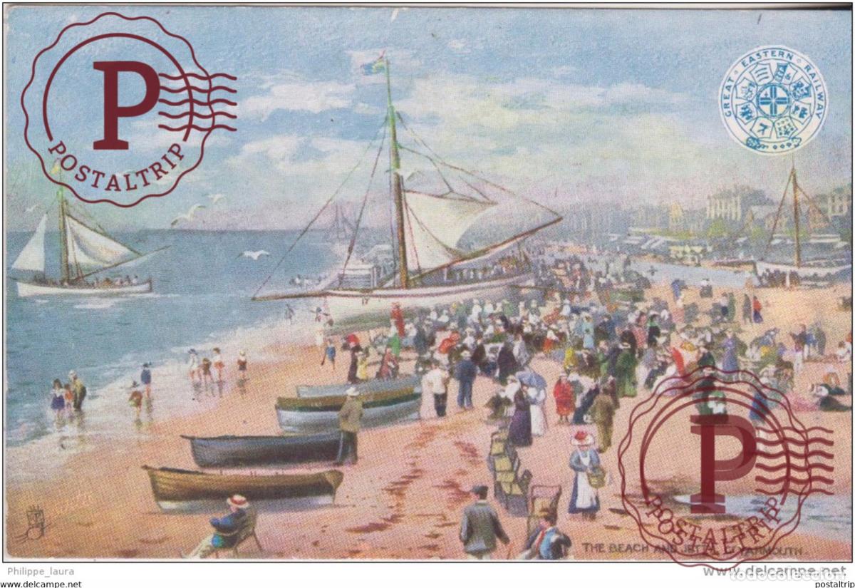Cartes Postales: Great yarmouth the beach and Jetty the G E P series of picture post cards
