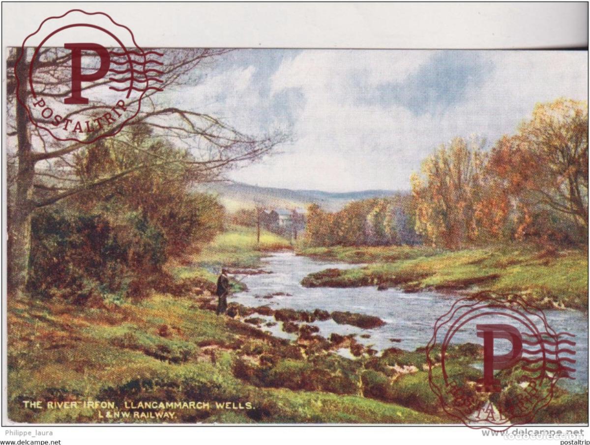 Cartes Postales: The River Irfon - Llangallarch Wells L N W Railway