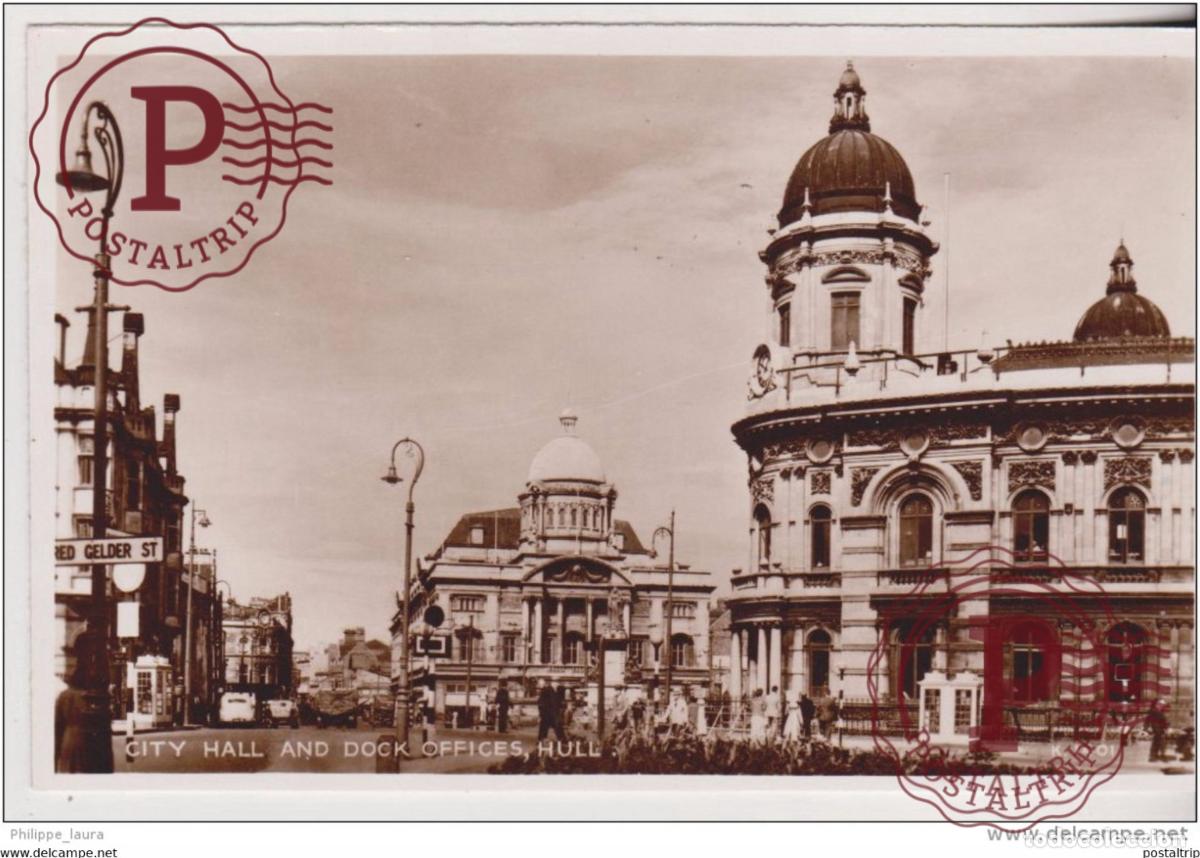 Cartes Postales: HULL : City Hall and Dock Office