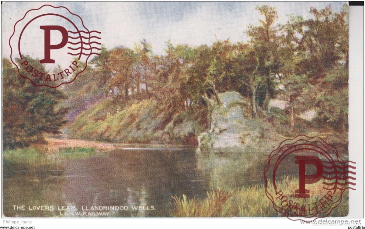 Postales: Early L & N.W. Railway Postcard - TThe lovers Leap Llanwrtyd Wells Becknockshire Wales