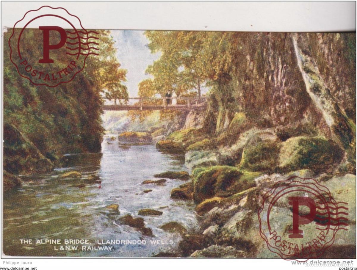Postales: Early L & N.W. Railway Postcard - The Alpine Bridge Llanwrtyd Wells Becknockshire Wales