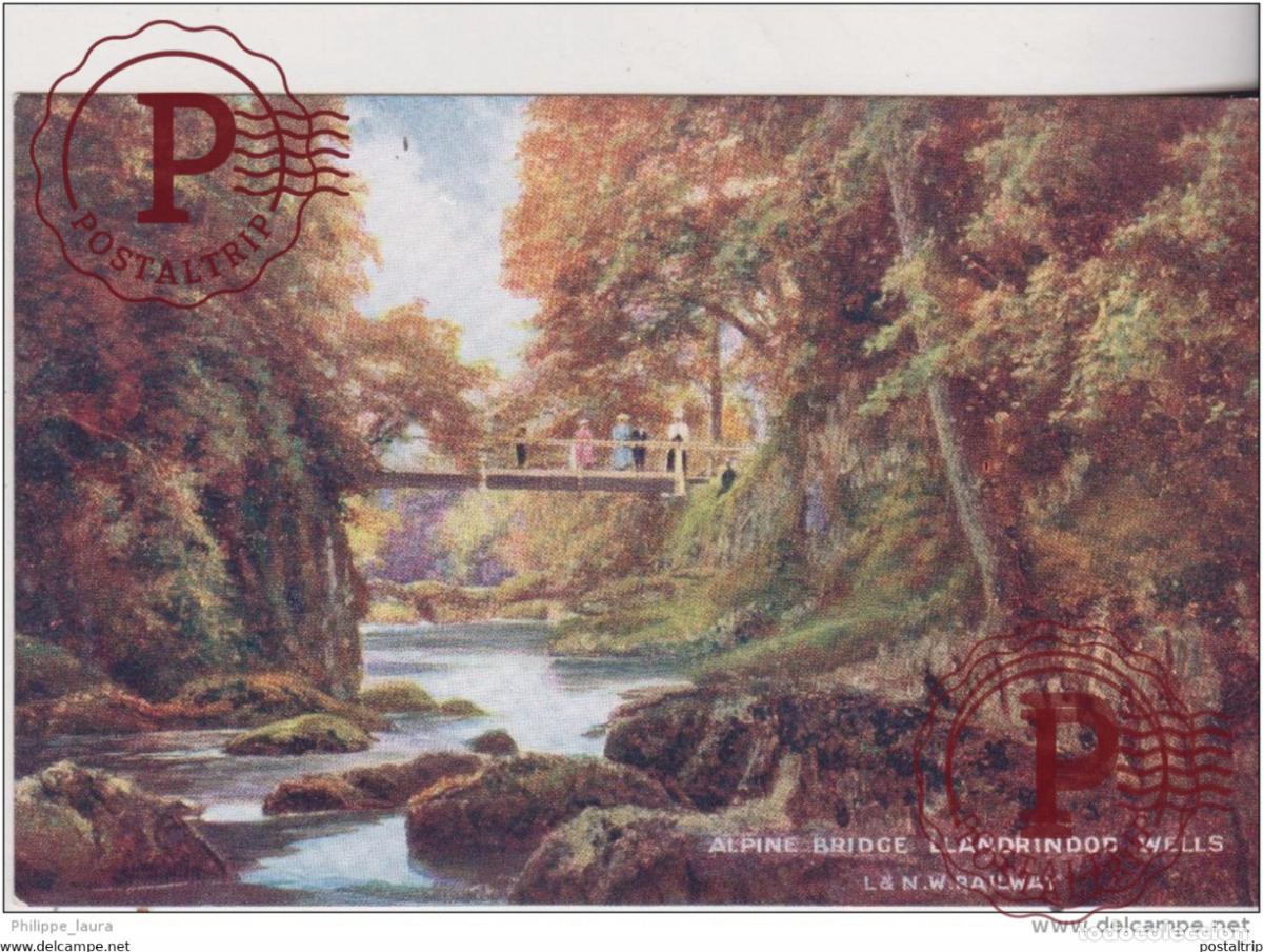 Postales: Early L & N.W. Railway Postcard - The Alpine Bridge Llanwrtyd Wells Becknockshire Wales