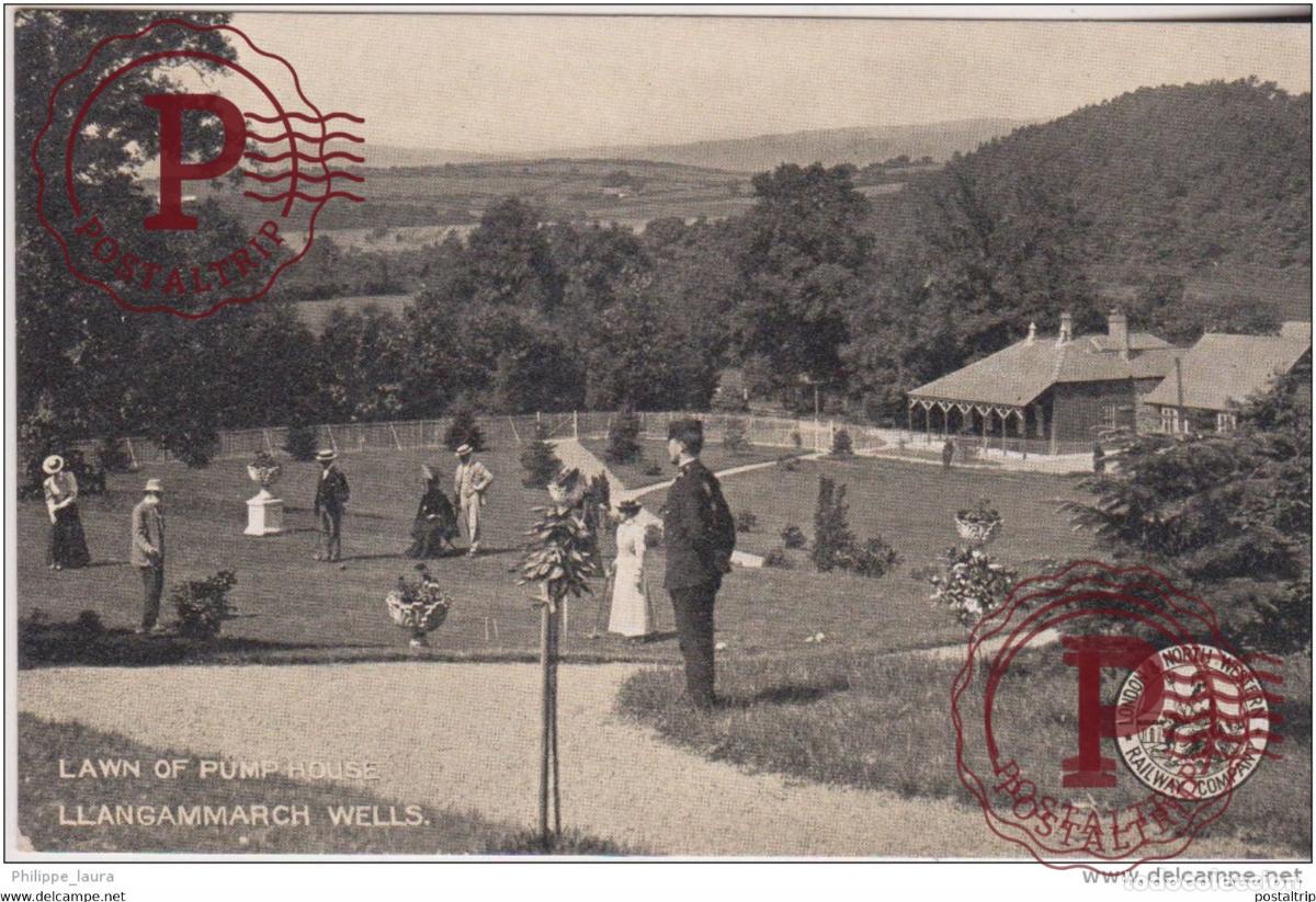 Postkarten: LLANGAMMARCH WELLS - LAWN OF PUMP HOUSE