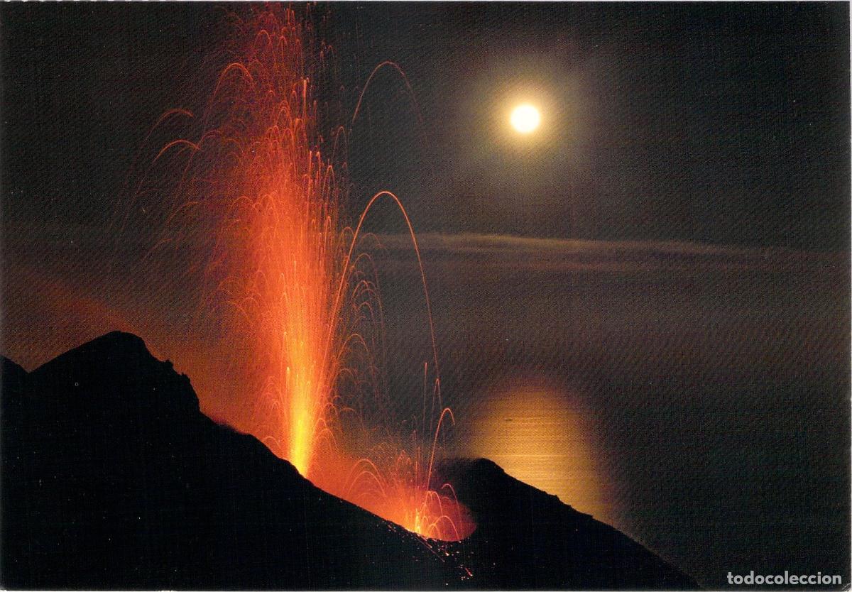 Postkarten: Postal de la Erupci&oacute;n del Volc&aacute;n Stromboli en Italia