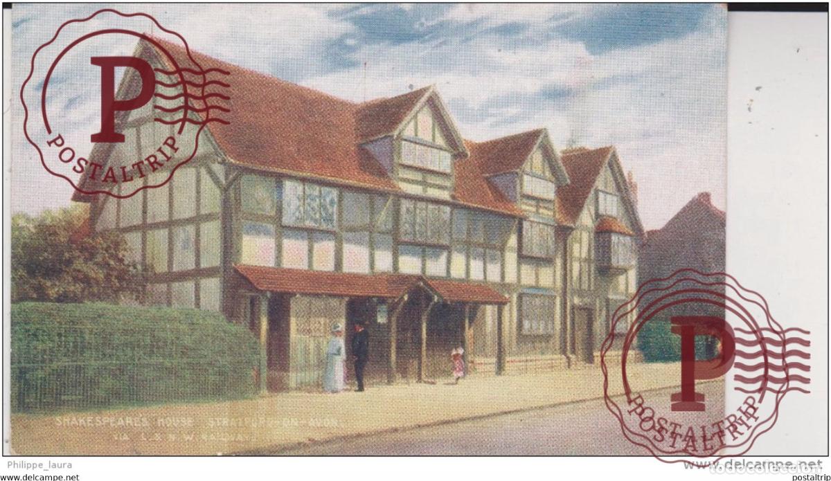 Postales: Stratford-upon-Avon, Shakespeares house L. & NW Railway