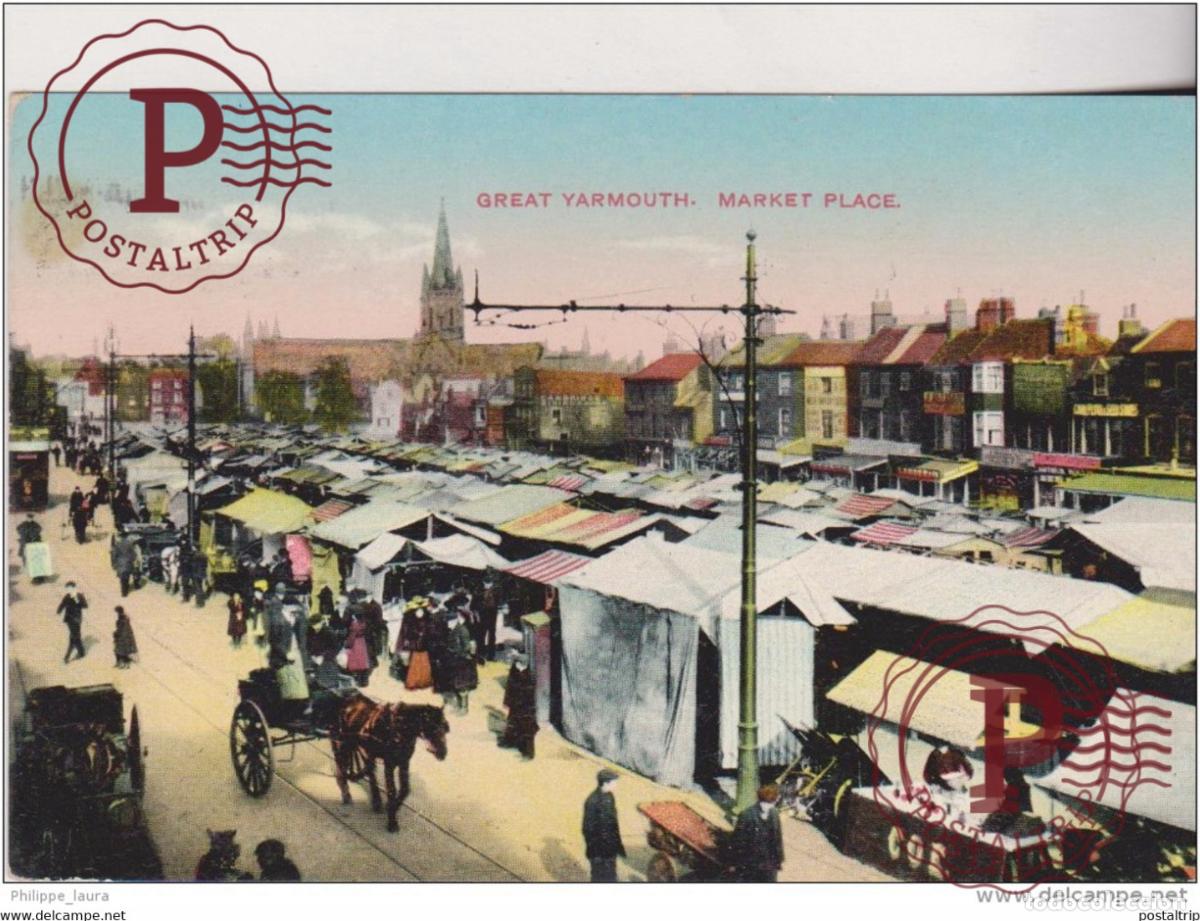 Cartes Postales: 1914 Norfolk - Market Place, Great Yarmouth