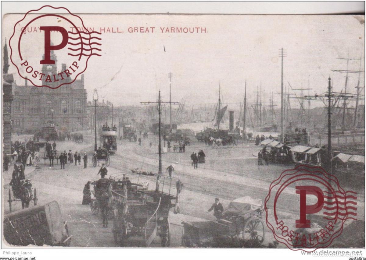 Postales: Great Yarmouth. - Town Hall & Quay