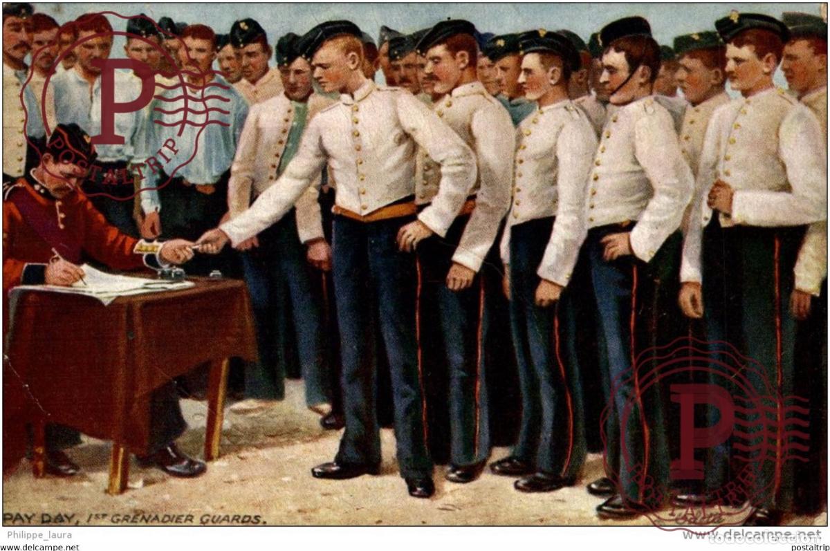 Postales: Raphael Tuck: 1st Grenadier Guards `Pay Day`