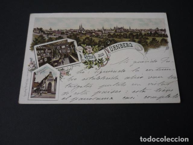 Postkarten: N&Uuml;RNBERG ALEMANIA POSTAL CROMOLITOGAFICA SIN DIVIDIR GRUSS AUS