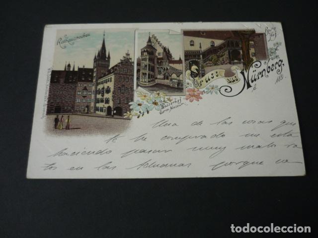 Postales: N&Uuml;RNBERG ALEMANIA POSTAL CROMOLITOGAFICA SIN DIVIDIR GRUSS AUS