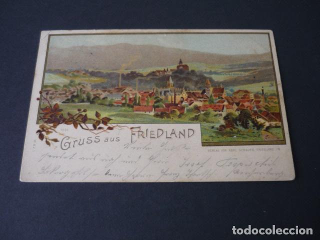 Postales: FRIEDLAND ALEMANIA POSTAL CROMOLITOGAFICA SIN DIVIDIR GRUSS AUS