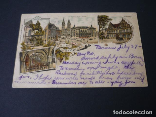 Postkarten: BREMEN ALEMANIA POSTAL CROMOLITOGAFICA SIN DIVIDIR GRUSS AUS