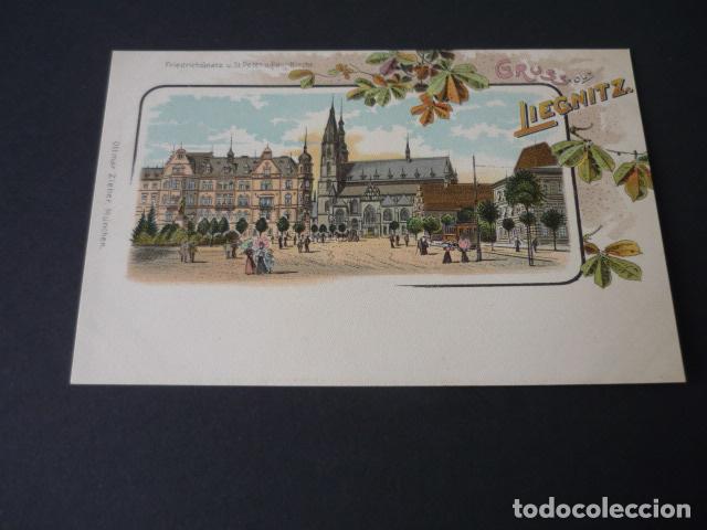 Postales: LIEGNITZ ALEMANIA POSTAL CROMOLITOGAFICA SIN DIVIDIR GRUSS AUS