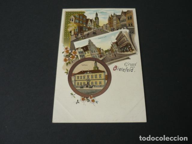 Postales: BIELEFELD ALEMANIA POSTAL CROMOLITOGAFICA SIN DIVIDIR GRUSS AUS
