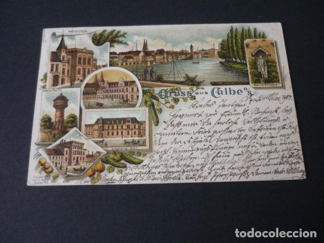 Postales: CALBE ALEMANIA POSTAL CROMOLITOGAFICA SIN DIVIDIR GRUSS AUS