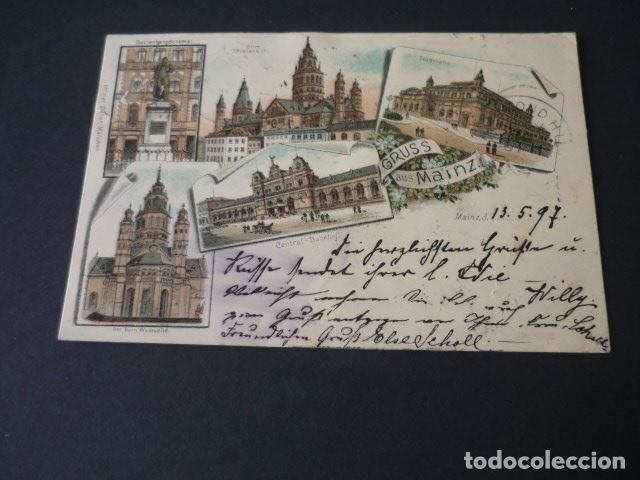 Postais: MAINZ ALEMANIA POSTAL CROMOLITOGAFICA SIN DIVIDIR GRUSS AUS