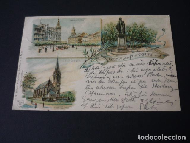 Postales: FRANKFURT ALEMANIA POSTAL CROMOLITOGAFICA SIN DIVIDIR GRUSS AUS