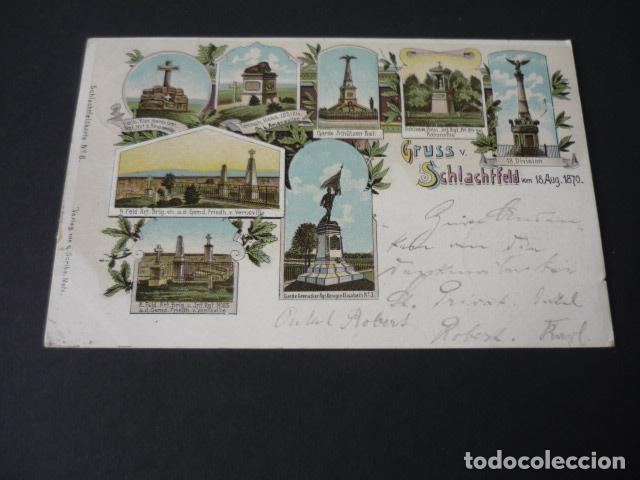 Cartoline: SCHLACHTFELD ALEMANIA POSTAL CROMOLITOGAFICA SIN DIVIDIR GRUSS AUS