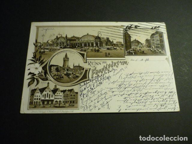 Postales: FRANKFURT ALEMANIA POSTAL CROMOLITOGAFICA SIN DIVIDIR GRUSS AUS