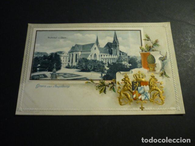 Postales: AUGSBURG ALEMANIA POSTAL CROMOLITOGAFICA SIN DIVIDIR GRUSS AUS