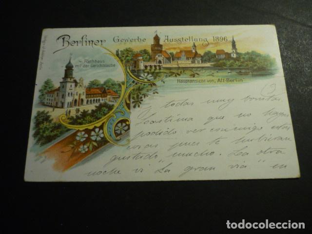 Postales: BERLIN ALEMANIA POSTAL CROMOLITOGAFICA SIN DIVIDIR GRUSS AUS