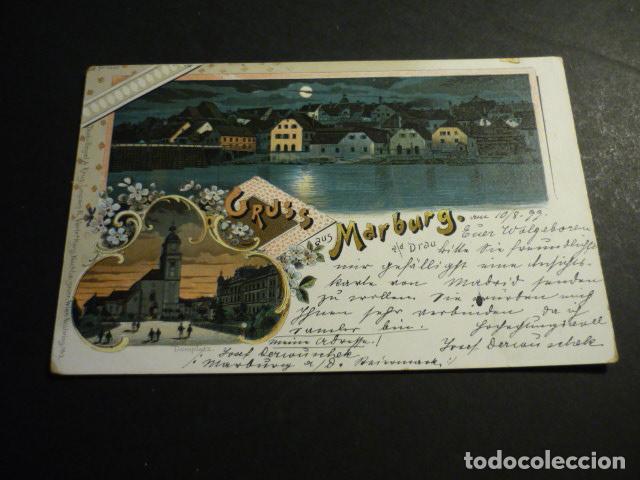 Postkarten: MARBURG ALEMANIA POSTAL CROMOLITOGAFICA SIN DIVIDIR GRUSS AUS