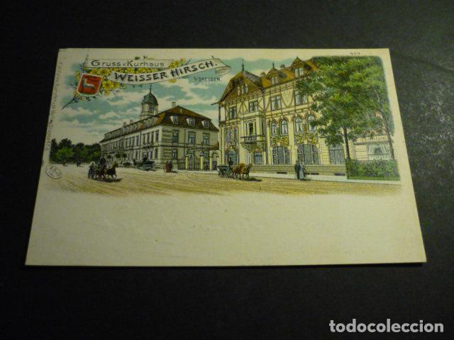 Postales: WEISSER HIRSCH ALEMANIA POSTAL CROMOLITOGAFICA SIN DIVIDIR GRUSS AUS