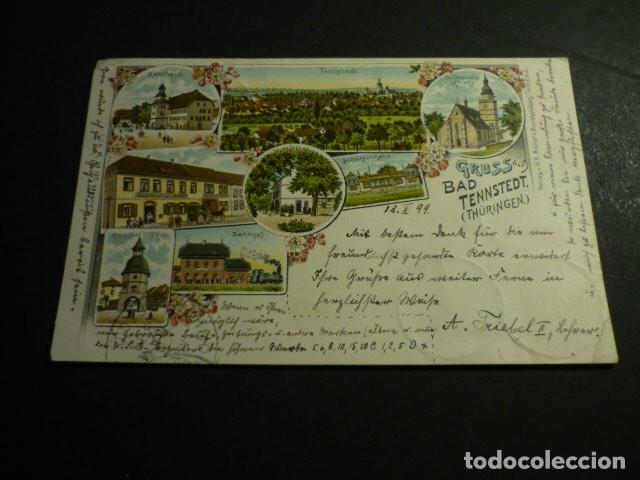 Postales: BAD TENNSTEDT ALEMANIA POSTAL CROMOLITOGAFICA SIN DIVIDIR GRUSS AUS