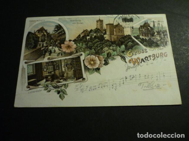 Postkarten: WARTBURG ALEMANIA POSTAL CROMOLITOGAFICA SIN DIVIDIR GRUSS AUS