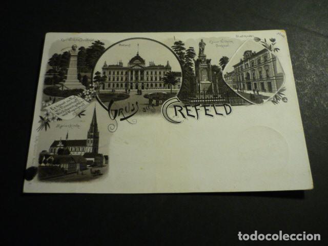 Postales: CREFELD ALEMANIA POSTAL CROMOLITOGAFICA SIN DIVIDIR GRUSS AUS