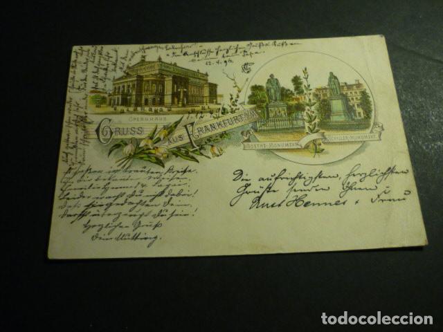 Postcards: FRANKFURT ALEMANIA POSTAL CROMOLITOGAFICA SIN DIVIDIR GRUSS AUS
