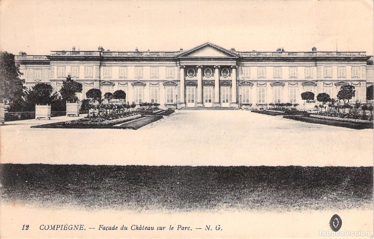 Postales: Tarjeta Postal Castillo de Compi&egrave;gne Fachada del Parque Francia