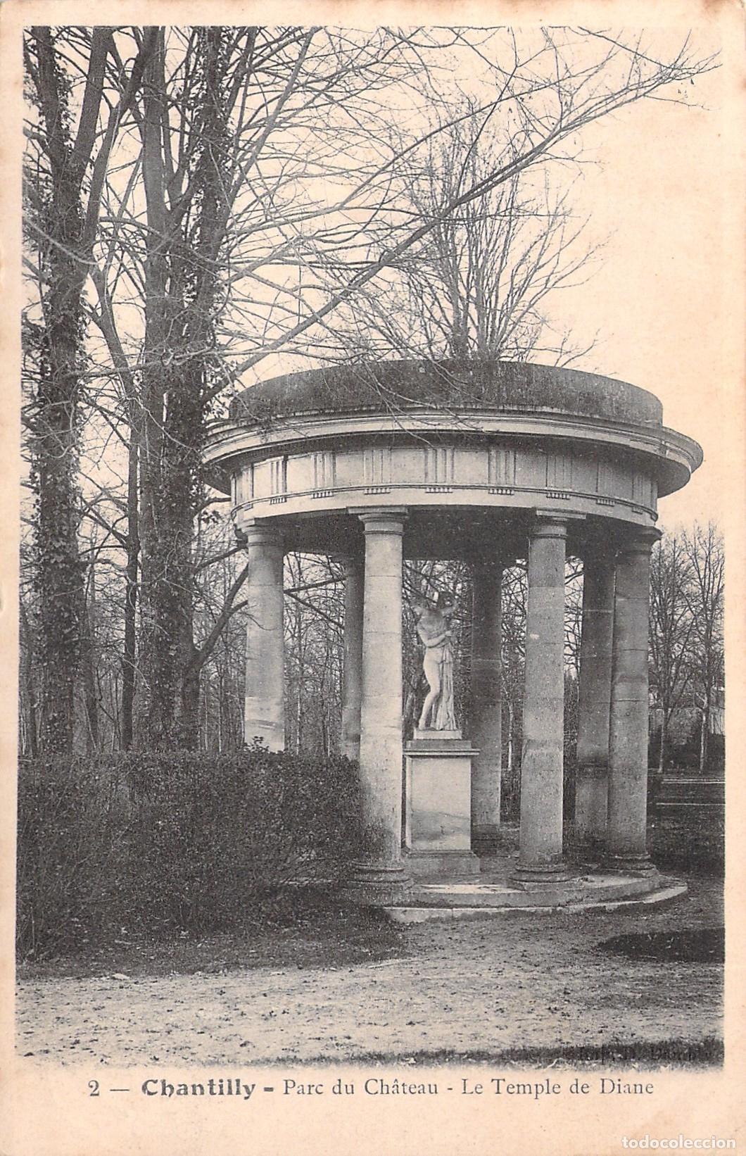 Postales: Postal del Templo de Diana en el Parque del Castillo de Chantilly