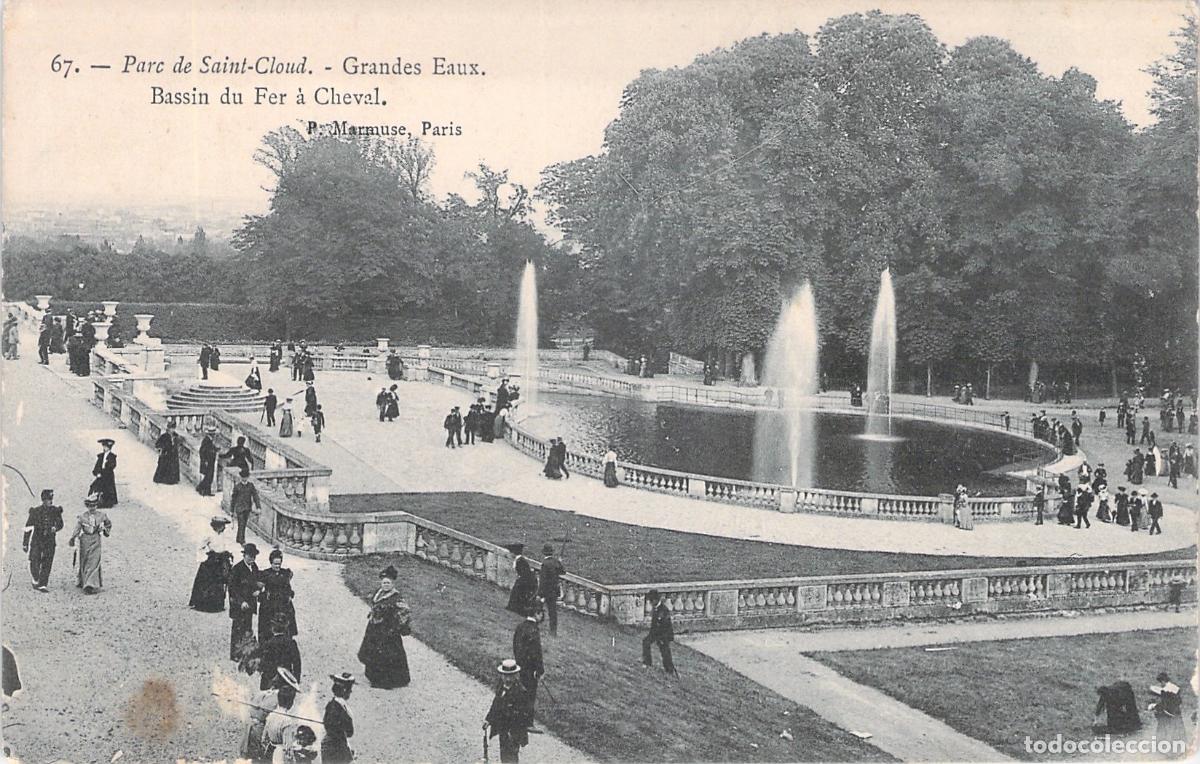 Postales: Postal del Parc de Saint-Cloud y Bassin du Fer &agrave; Cheval, Par&iacute;s