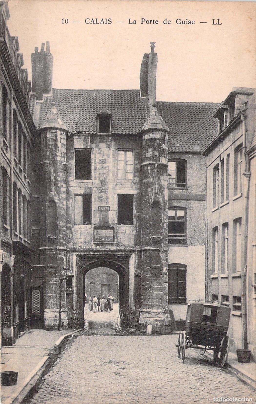 Postkarten: Postal de la Puerta de Guise en Calais, Francia