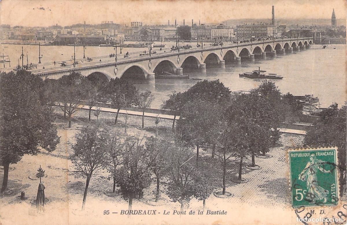 Postkarten: Postal de Burdeos - Vista del Puente de la Bastide