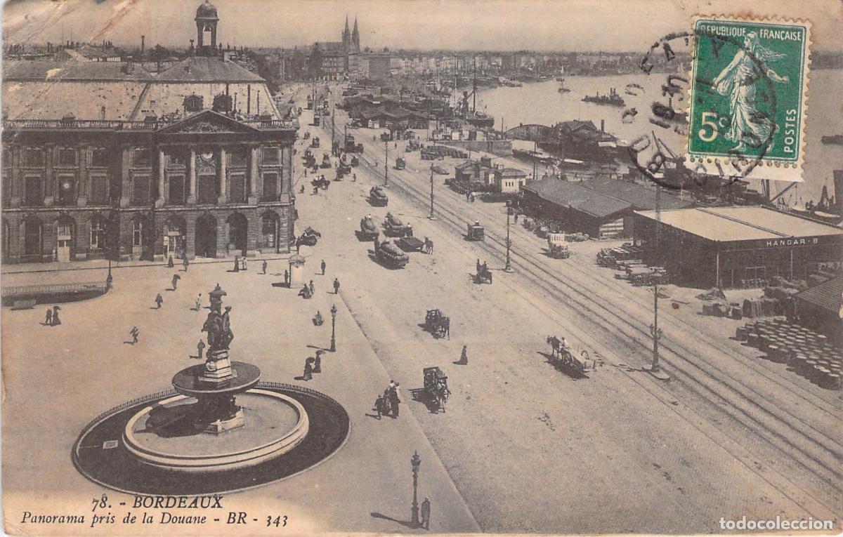 Postkarten: Postal de Burdeos Panorama desde la Aduana Plaza de la Bolsa