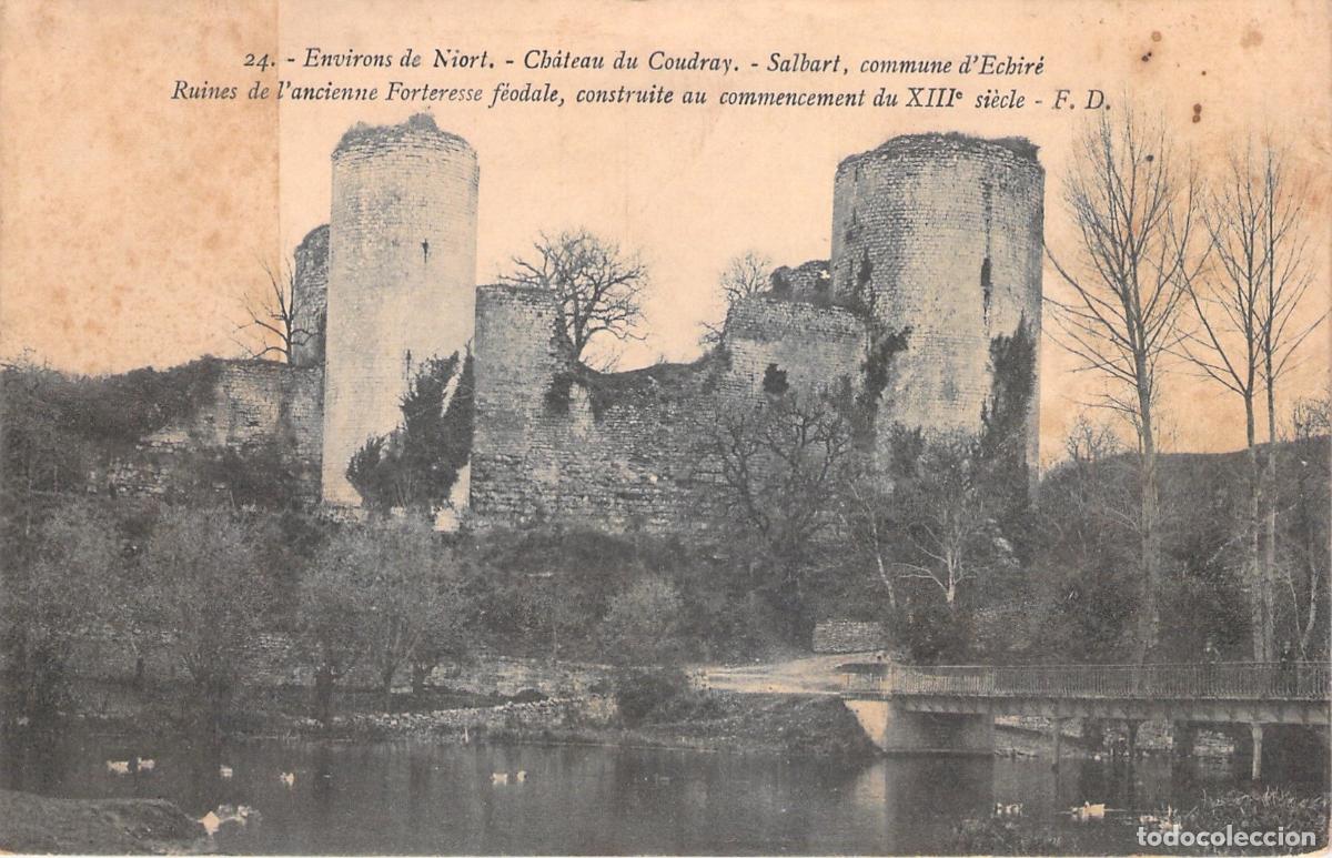 Postkarten: Postal Antigua del Castillo de Coudray-Salbart, &Eacute;chir&eacute;, Francia