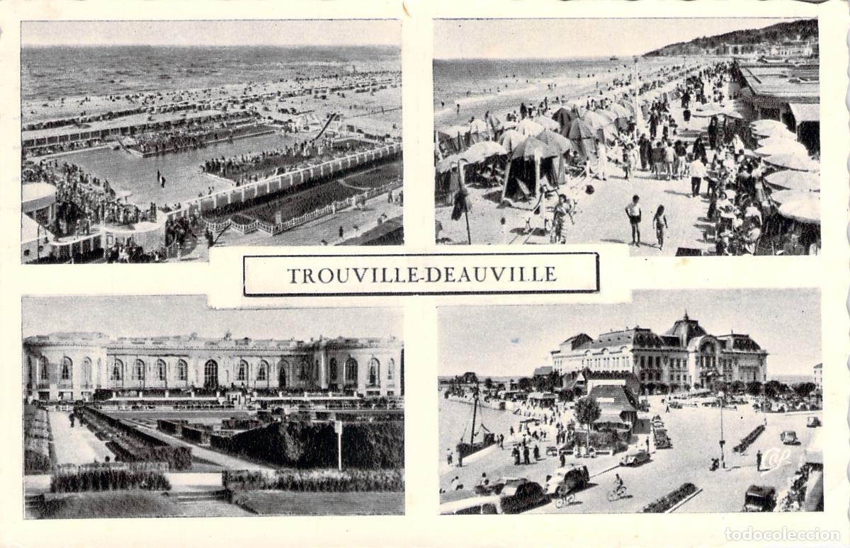 Postales: Postal Multifoto de Trouville-Deauville con Vistas de Playa y Casino