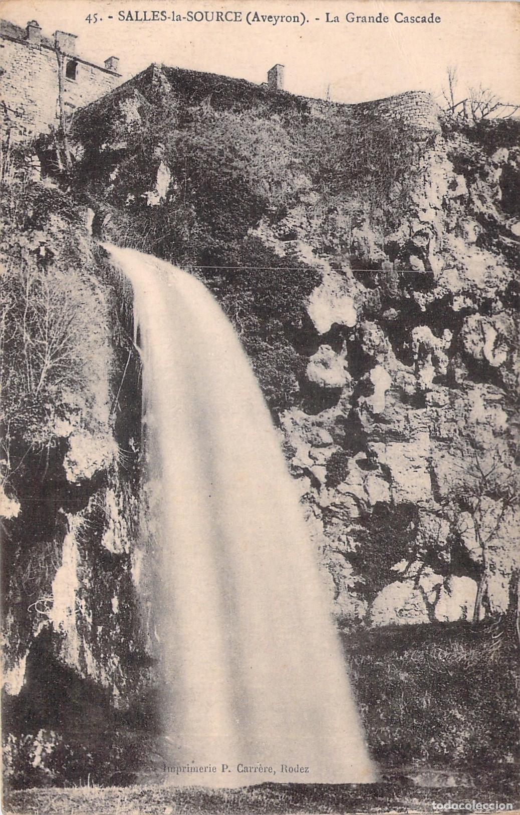 Postales: Postal de la Gran Cascada de Salles-la-Source, Aveyron, Francia