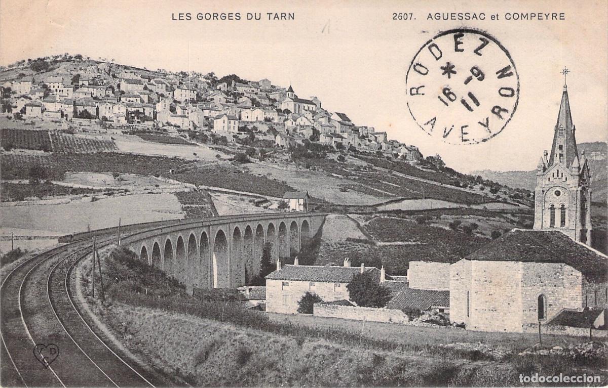 Postales: Postal de Aguessac y Compeyre, Gorges du Tarn con Viaducto
