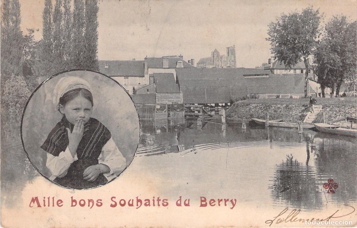 Postales: Postal Mille bons Souhaits du Berry con Retrato de Ni&ntilde;a